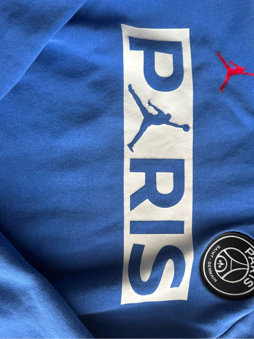 Jordan Paris Saint-Germain PSG Soccer Pullover Hoodie Blue/White Size S